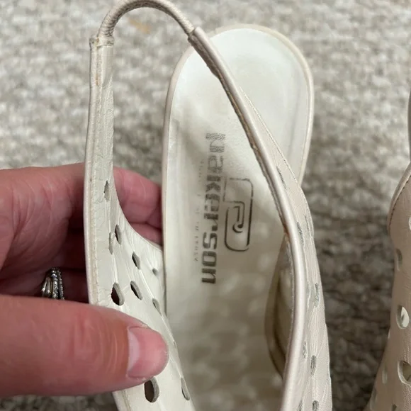 Pakerson heels white bow peep toe size 38 - Picture 4 of 12